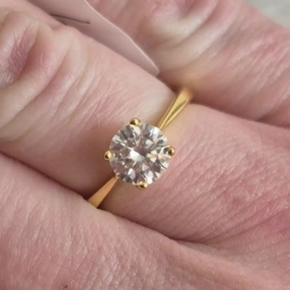 Gra 1 Ct* Vvs1 Round Cut Moissanite Ring Size 6 Us - image 8